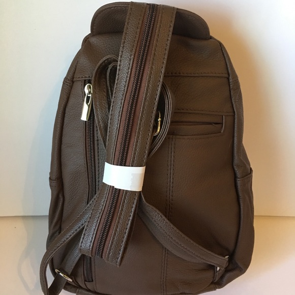 leather backpack dark brown. NWT - Picture 3 of 7